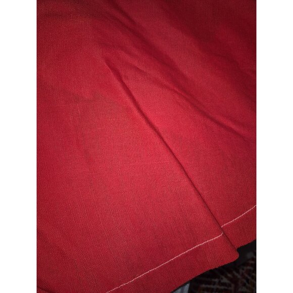 Vintage Mcm Red Christmas Tree Skirt With Santa Snowman Appliques - Picture 7 of 10